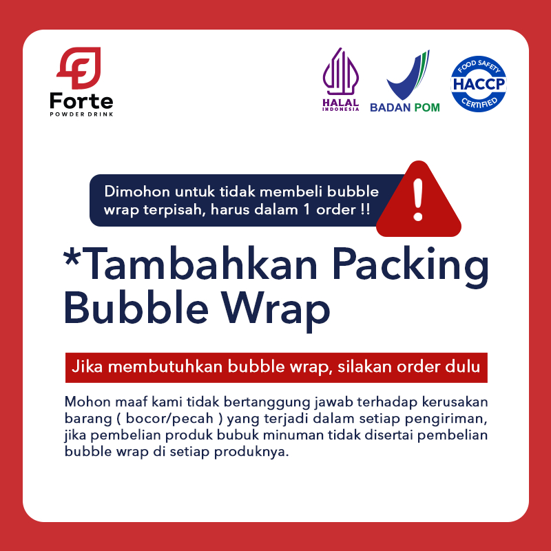 

Packaging Bubuk Minuman BUBBLE WRAP - Forte Powder Drink
