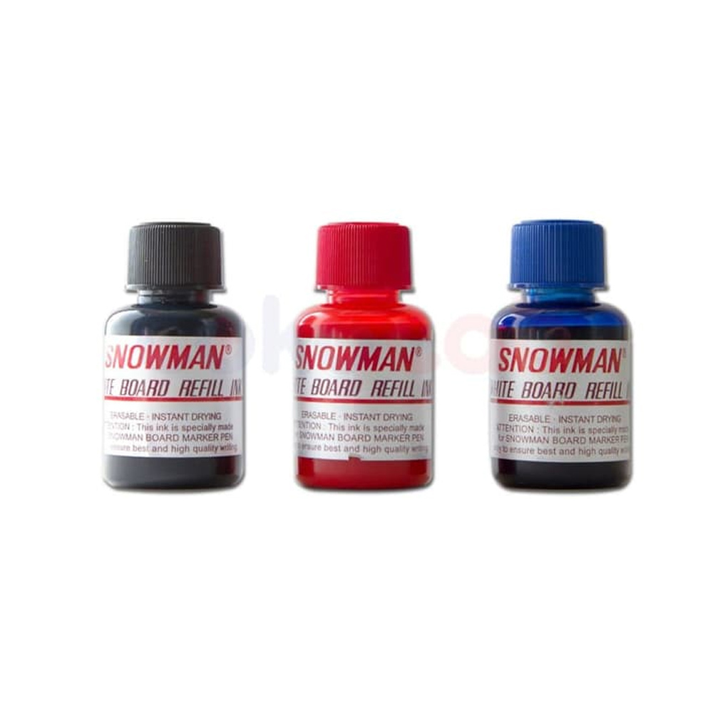 

Snowman Whiteboard Marker Refill Ink Tinta Botol WBI-20 Warna Hitam Biru Merah