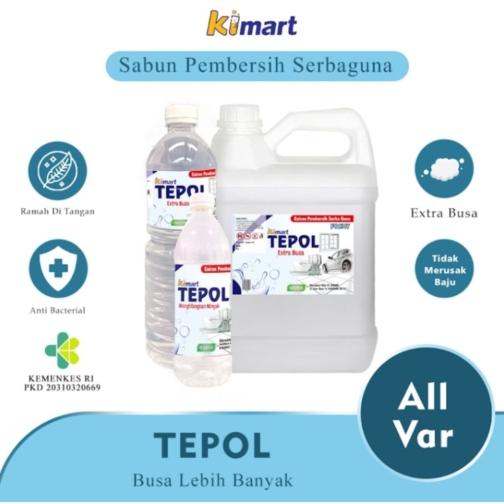 Teepol kemasan 5lt jerigen cairan pembersih serbaguna teepol pembersih minyak detergen bibit sabun t