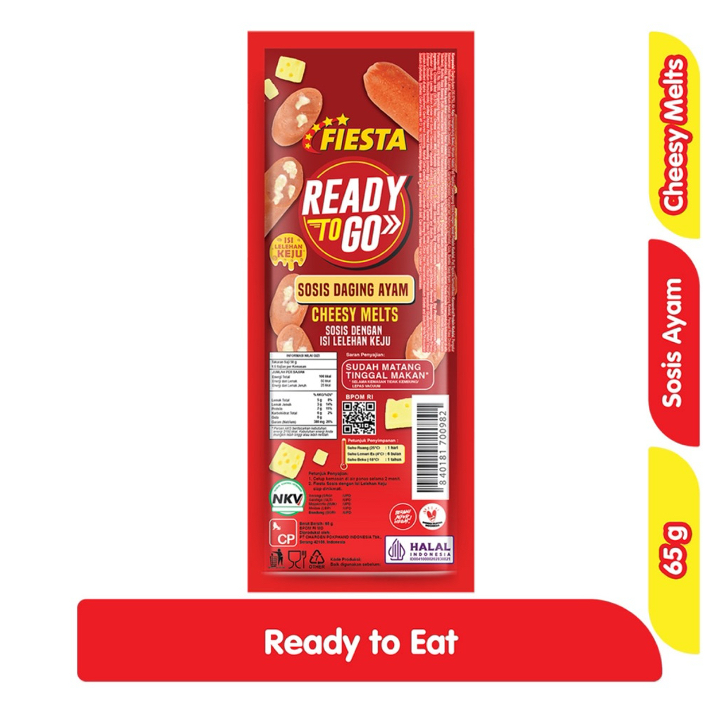 

Fiesta Ready to Go Sosis Daging Ayam Cheesy Melt 65 g