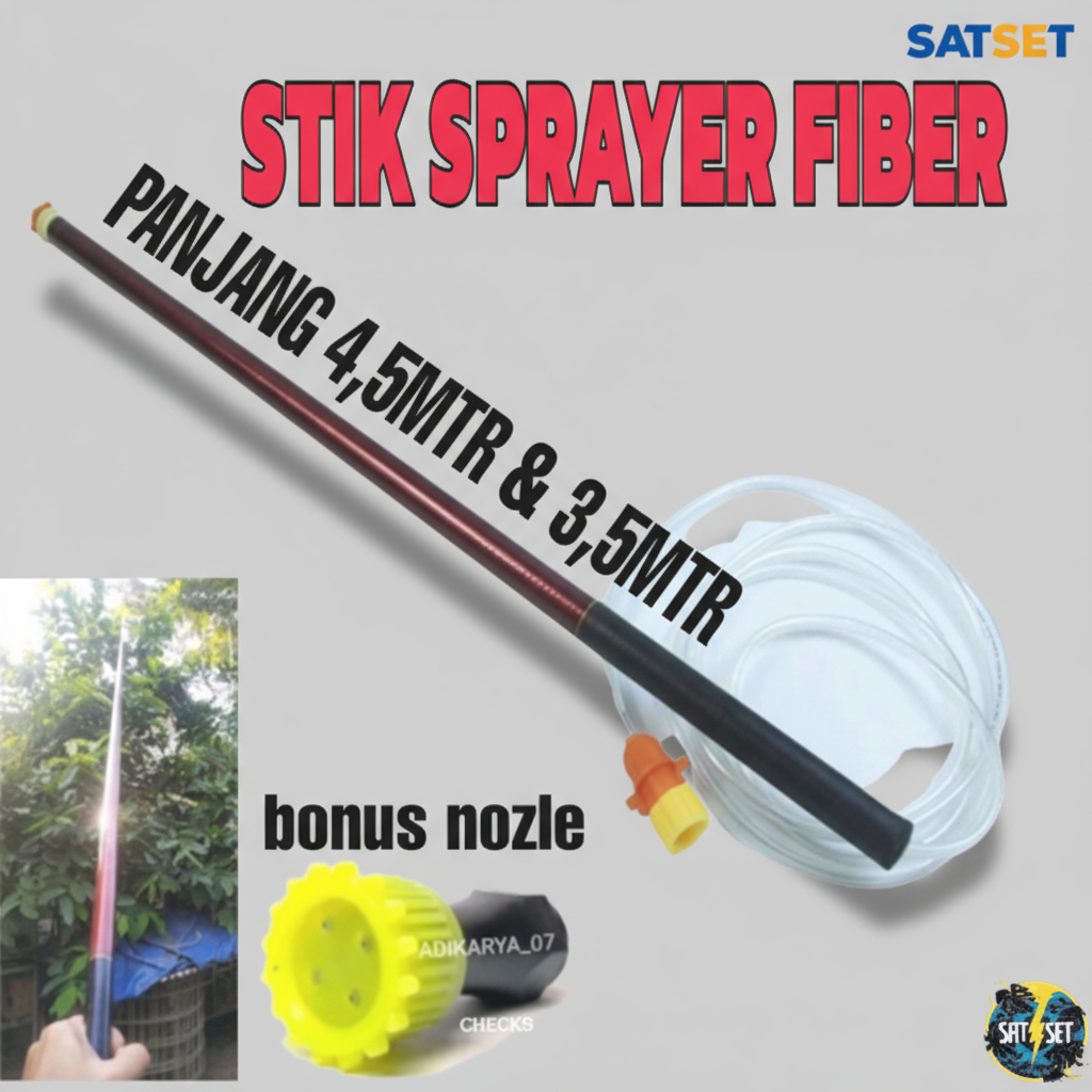 [gratis nozle] Stik Sprayer Elektrik Fiber 4,5meter 3,5meter/ Stik sprayer elektrik panjang