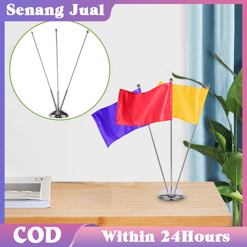 V Stand Tiang Bendera Meja Stainless Bendera Meja Tiang Model Stand Bendera Mobil Tiang