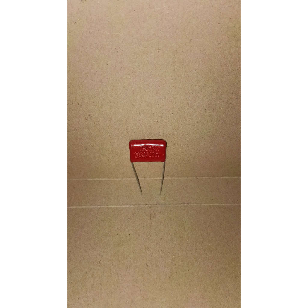 8243 kapasitor capacitor milar mylar merah red 2000v203j 2000v 203j 203 20nf 20 nf