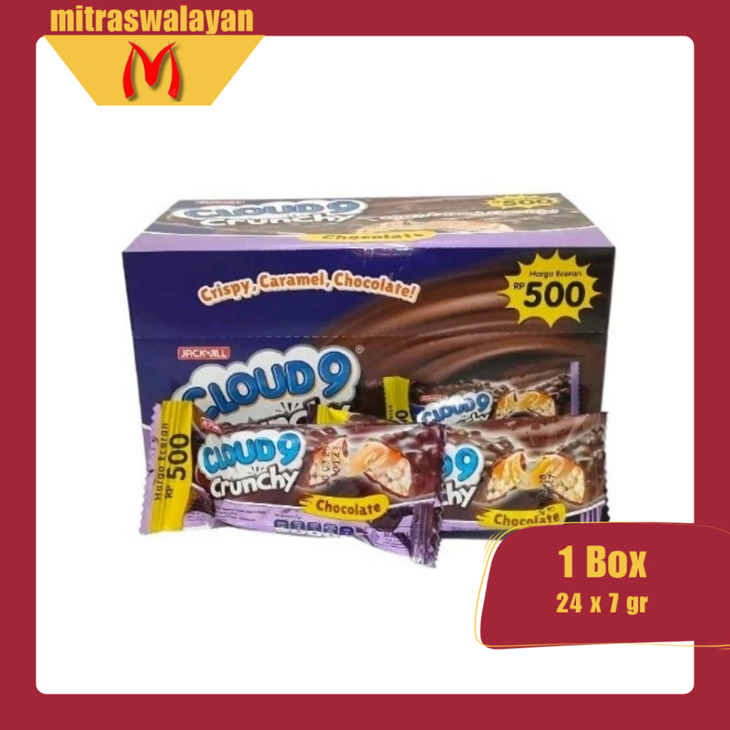 

CLOUD9 Crunchy Chocolate 1 Box Isi 24 Pcs @7 gr