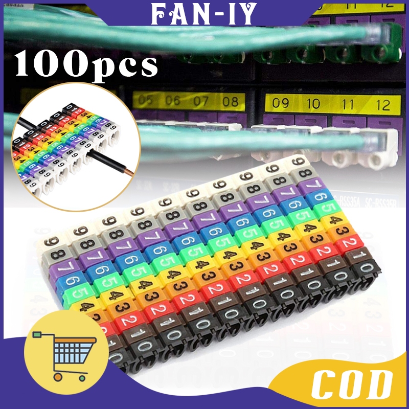 

100Pcs Cable Markers Colourfu Tag Label Sticker l C-Type Marker Number
