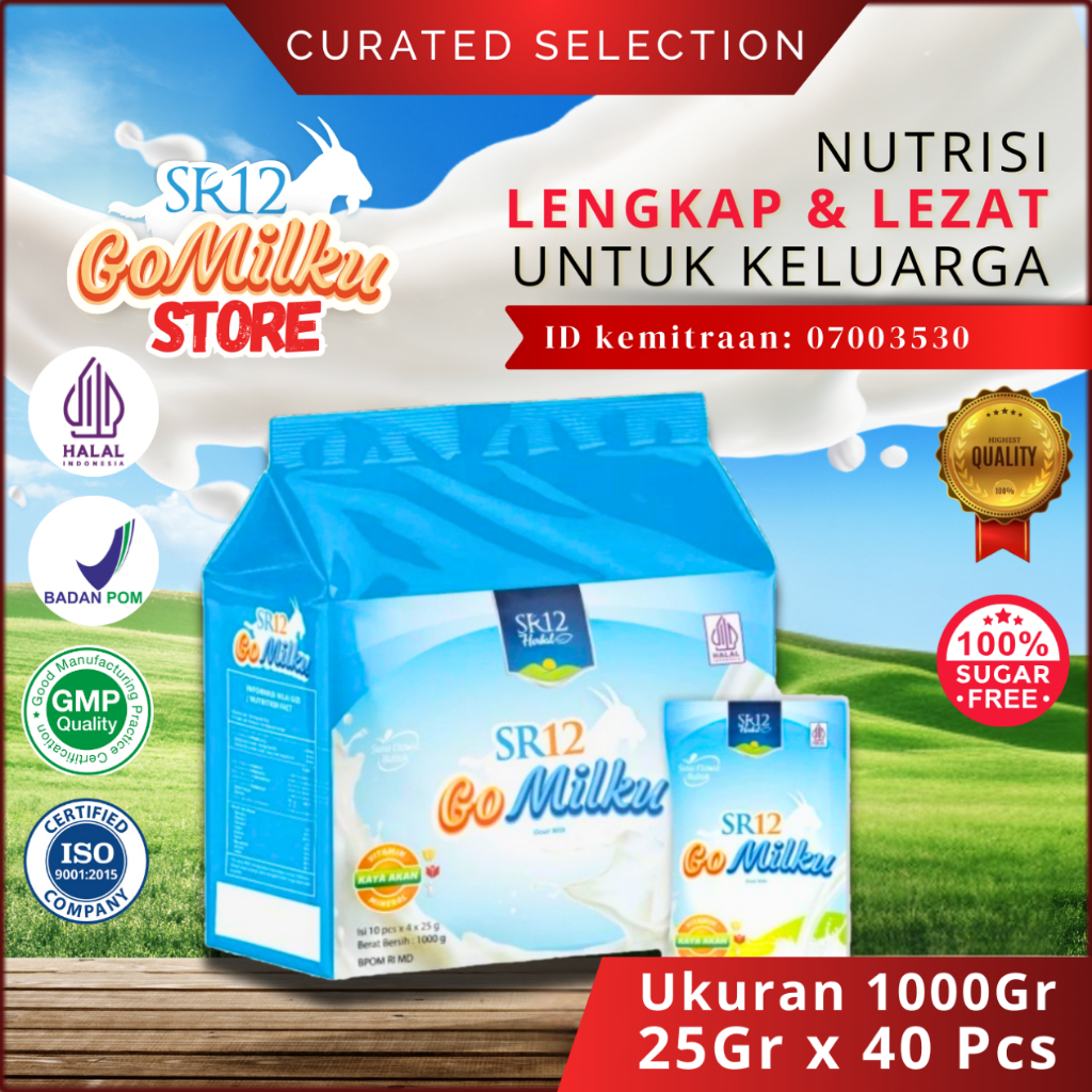 

Gomilku SR12 Original Susu Kambing Etawa Sachet | Susu Lezat Premium - BPOM 1000gr