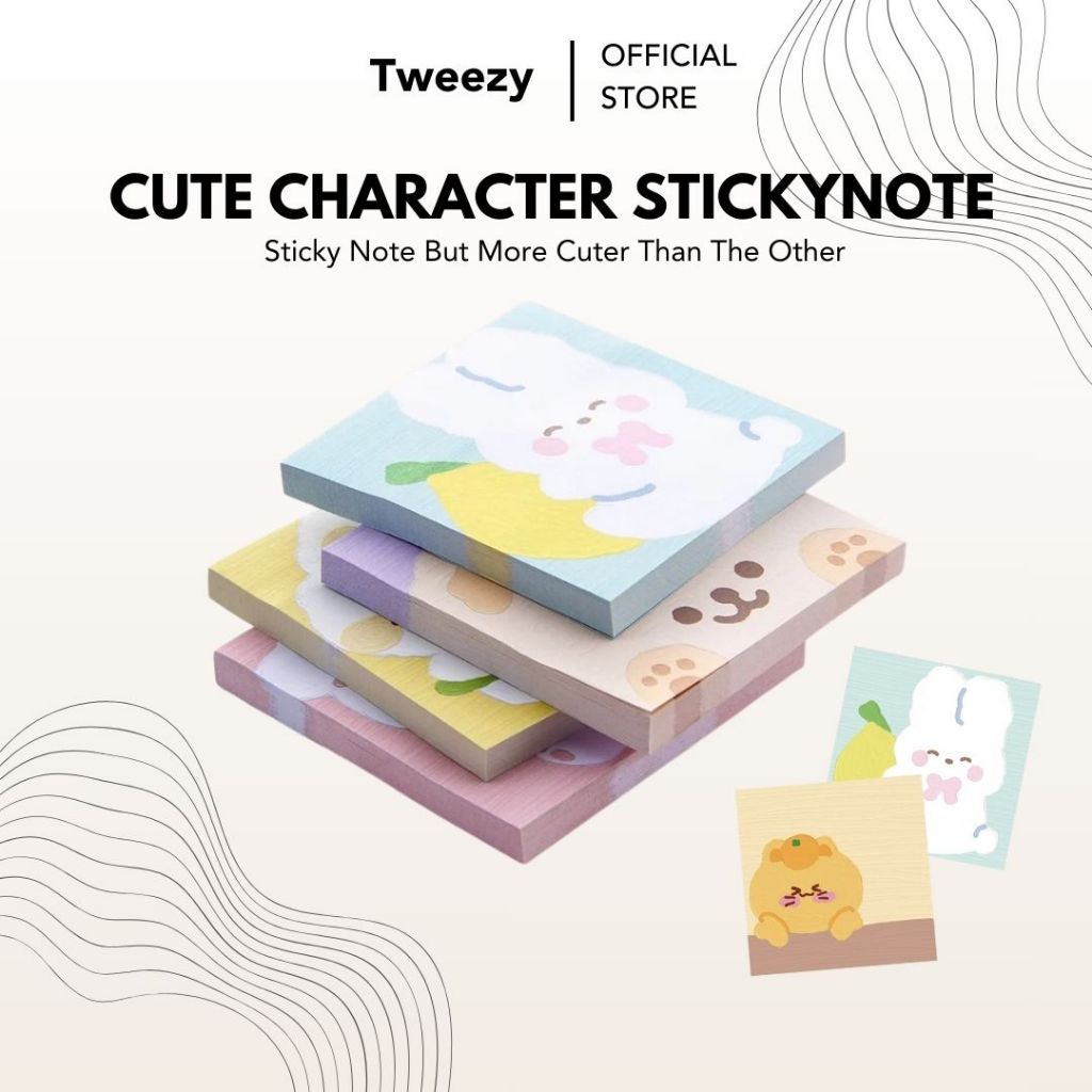 

Sticky Notes Animal Lucu 80 Lembar Memopad Alat Tulis Kantor Sekolah Motif Rabbit Kitty Bear