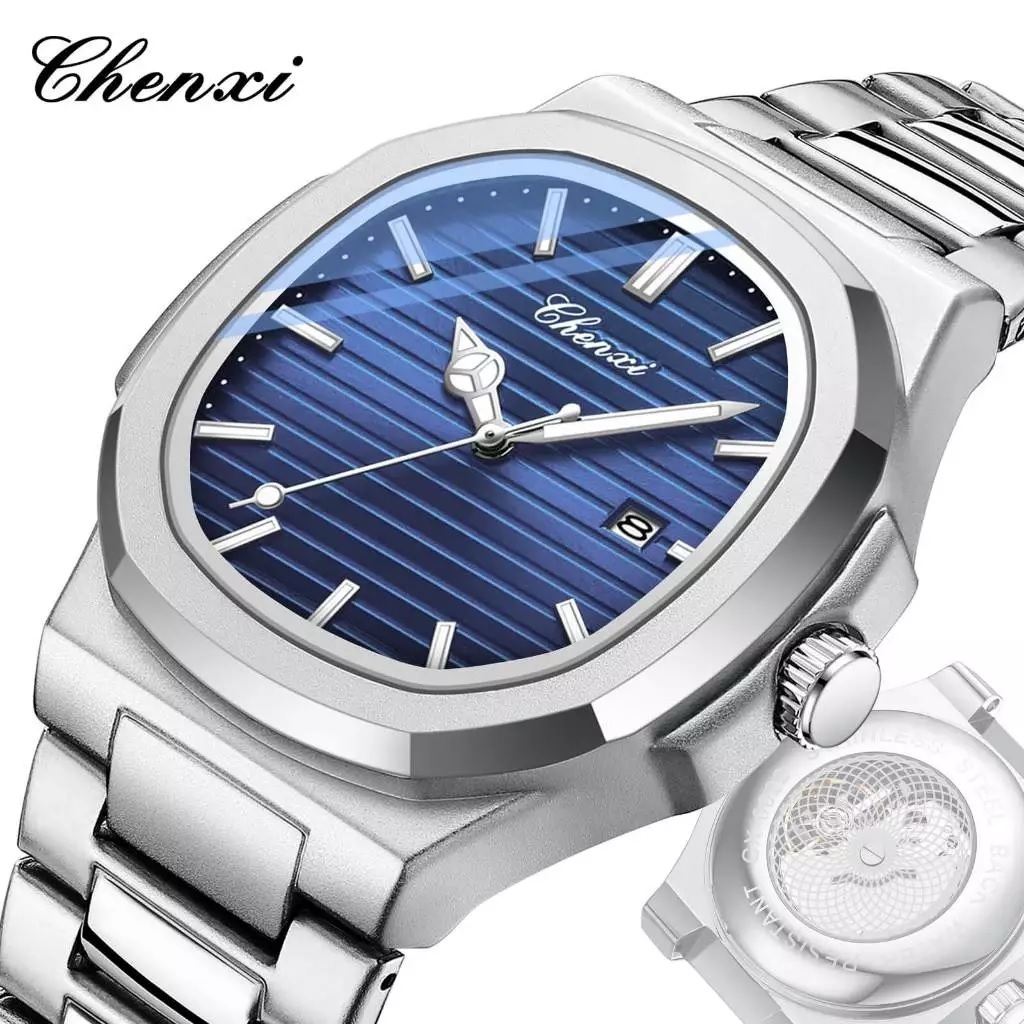 Jam Tangan Pria CHENXI 0092B Otomatis Anti Air Unik Stylish Luxury Stainless Steel Multifungsi kado 