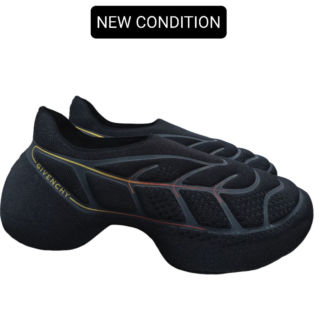 Sepatu Givenchy TK-360 Plus X Matthew M Williams Low Top Sneakers Black Yellow Shoes Pria Luxury Ori