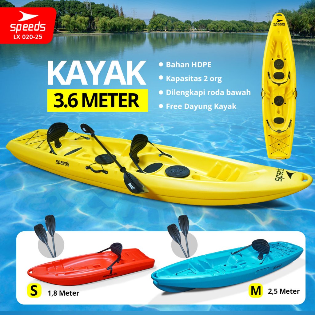 SPEEDS Perahu Mini Kayak Conoe Boating Sampan Perahu Naga Dayung Olahraga Paddle Kano Individu 020-2