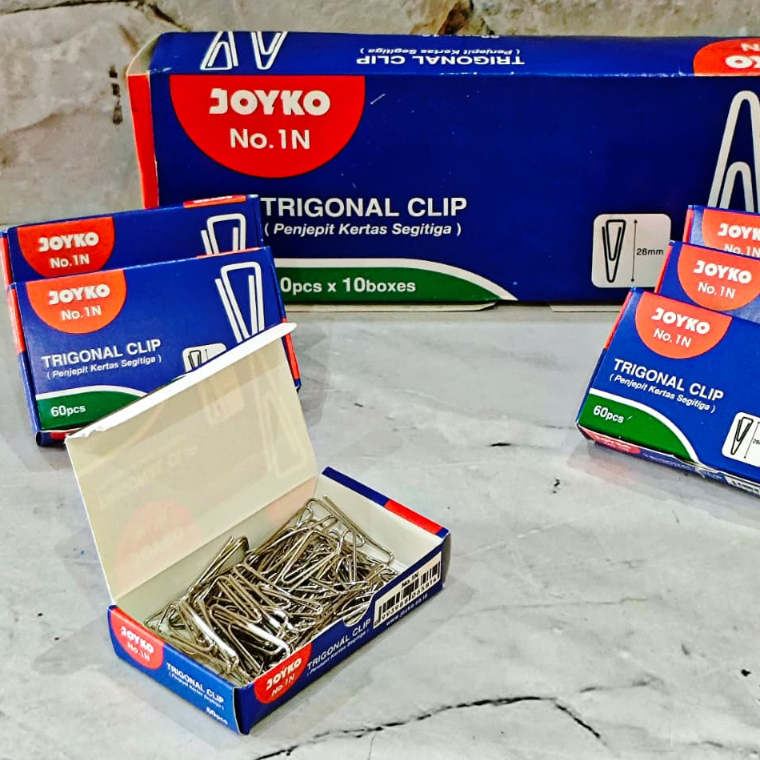 

ECER ( 5 BOX KECIL ) Trigonal Clip Tringular Clip Penjepit Kertas No. 01
