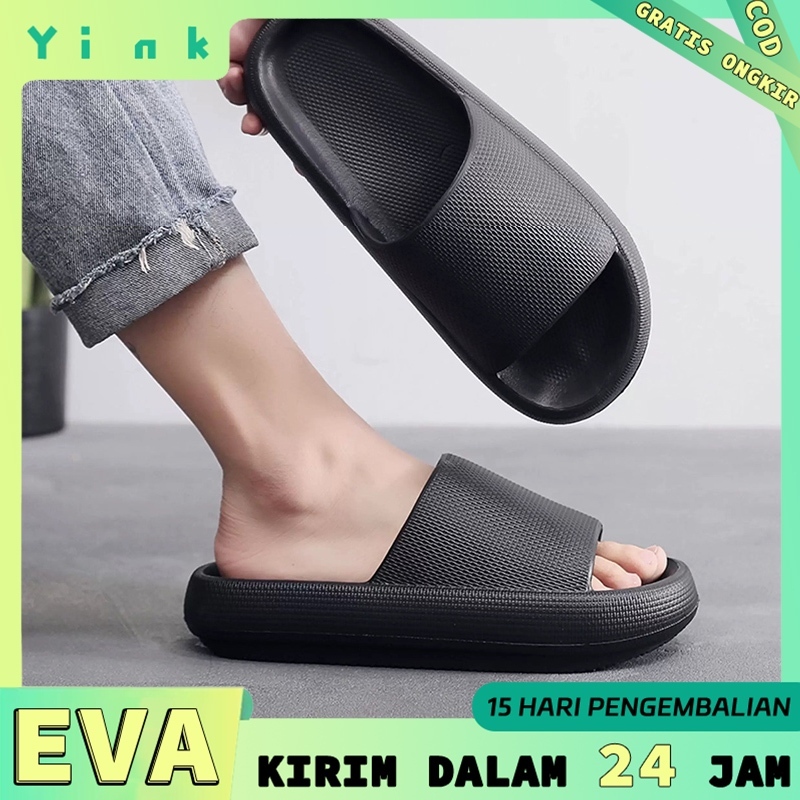 Yink Sandal Selop Pria Polos Casual Polos Empuk EVA Premium Sendal Karet Pria Cowok Anti Slip