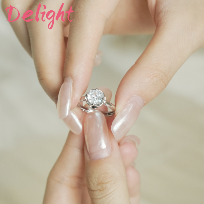 Delight Cincin Berlian Cincin Terbuka Cincin Wanita-Cincin Pertunangan Pernikahan