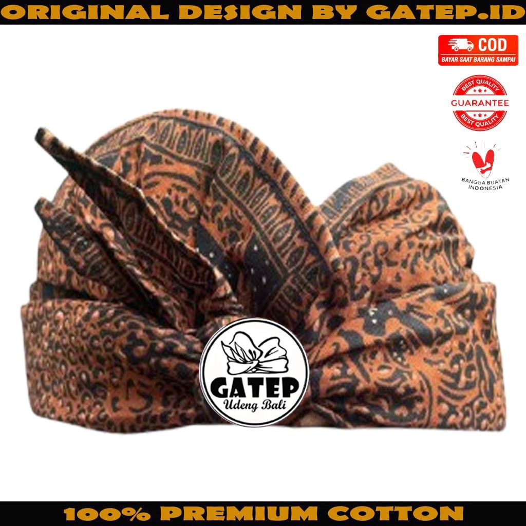 Udeng Bali Batik Motif Cakra Setengah Jadi /  Ikat Kepala Khas Bali / Belangkon Bali / Udeng Batik B