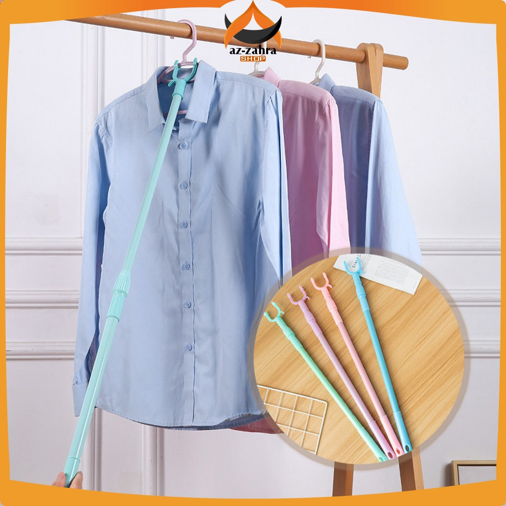 Tongkat Pengait Jemuran Bisa Setel Panjang Pendek / Galah Hanger Gantungan Baju Display Toko / Tongk