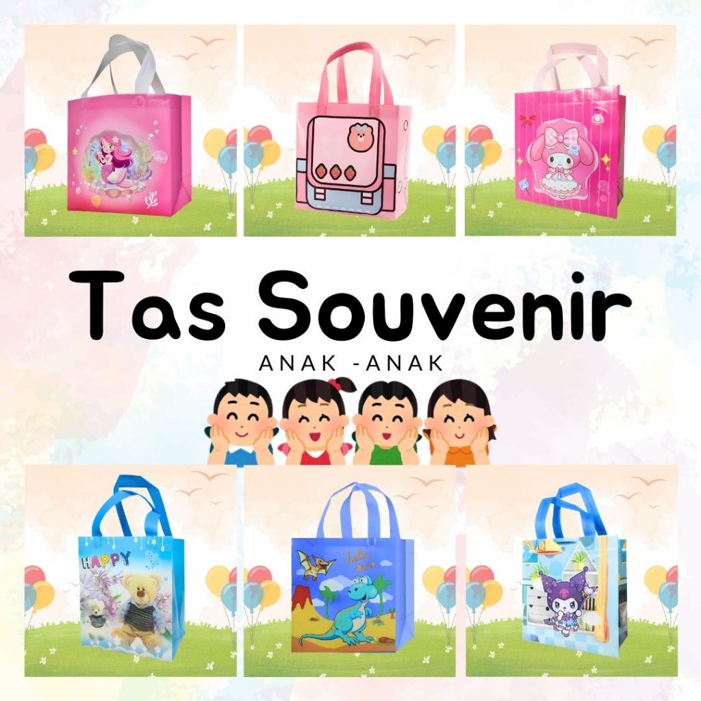 

【Eco】Tas Hadiah Anak Motif Kartun Lucu/Tas Belanja/Tas Ulang Tahun Anak Murah Grosir/Tas Ulang tahun anak/Tas kado