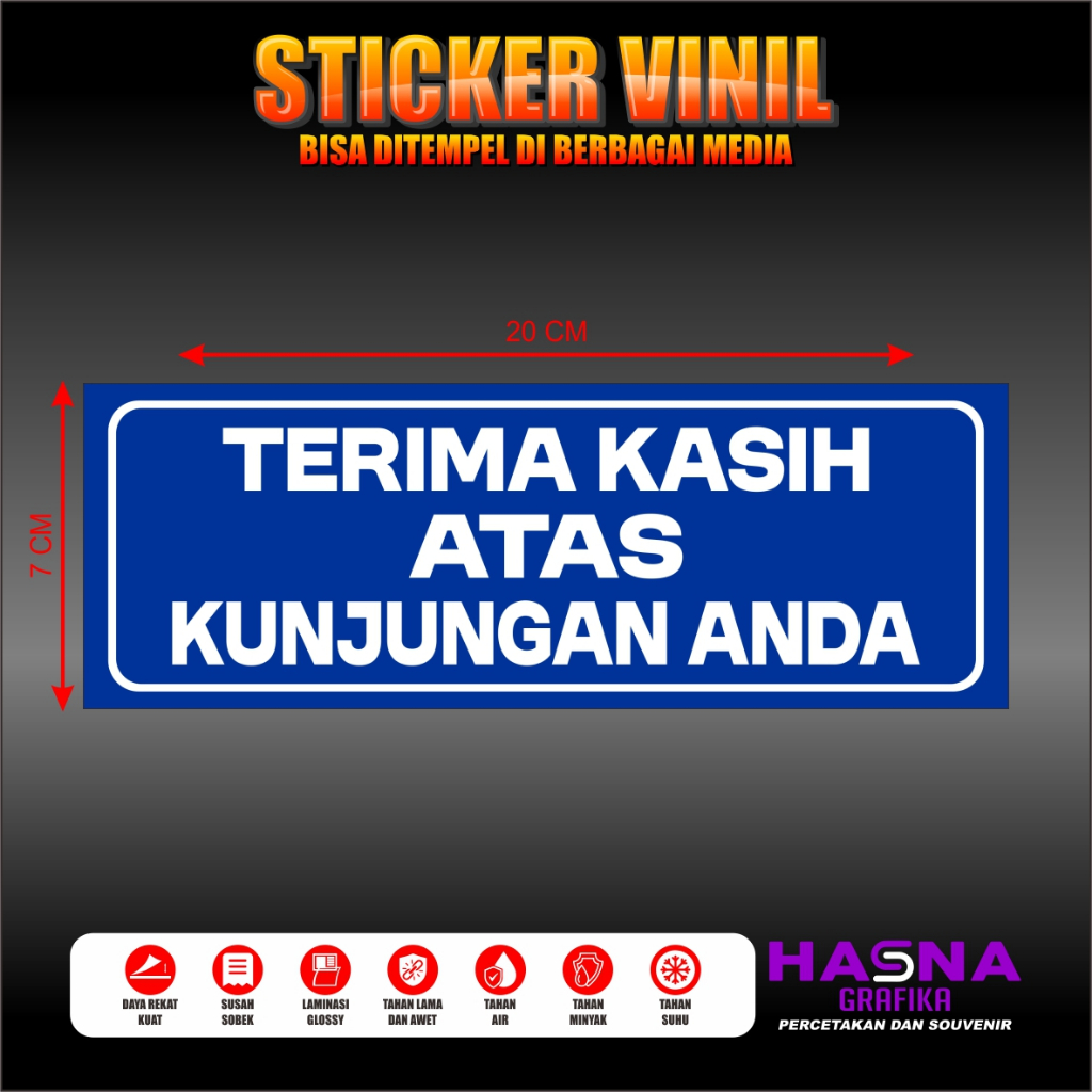 

STICKER VINIL / TERIMA KASIH ATAS KUNJUNGAN ANDA