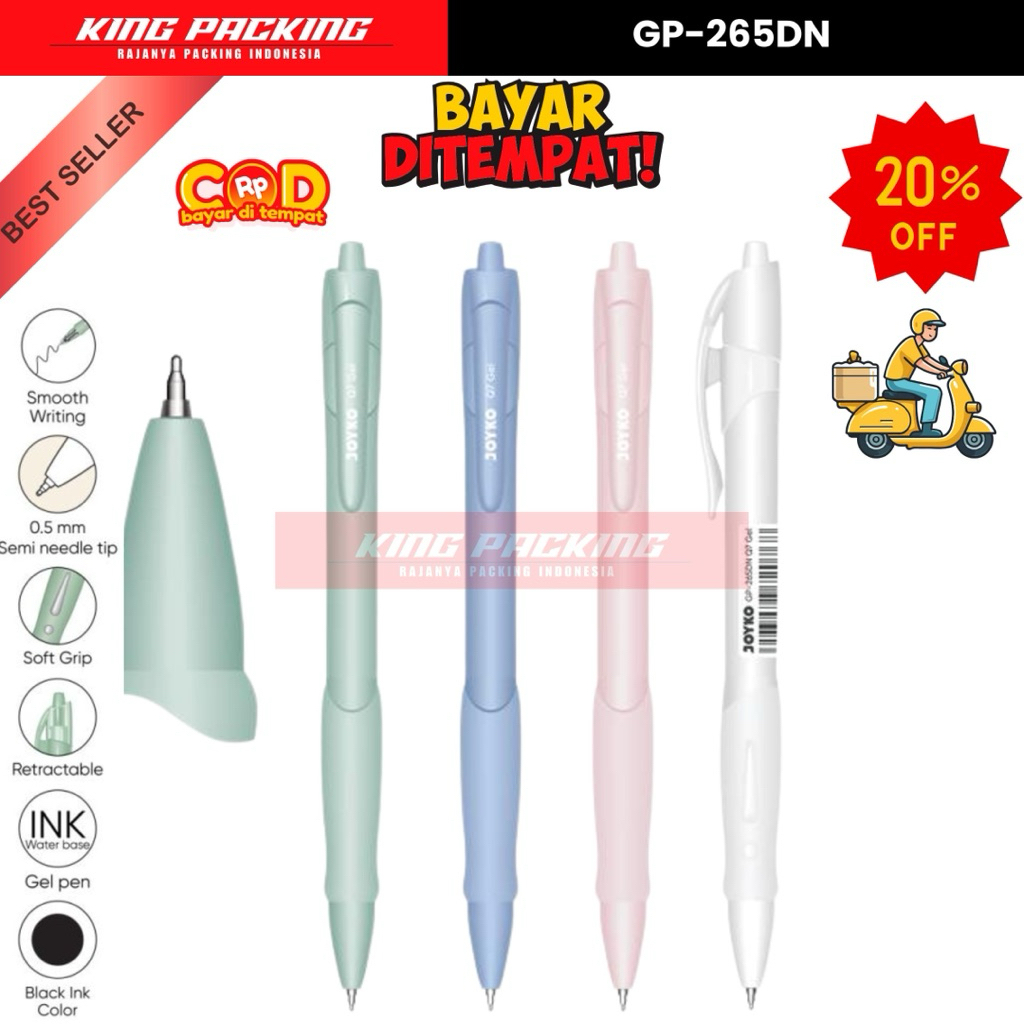 

(12Pcs) Joyko Pulpen Gel Cetek GP-265DN