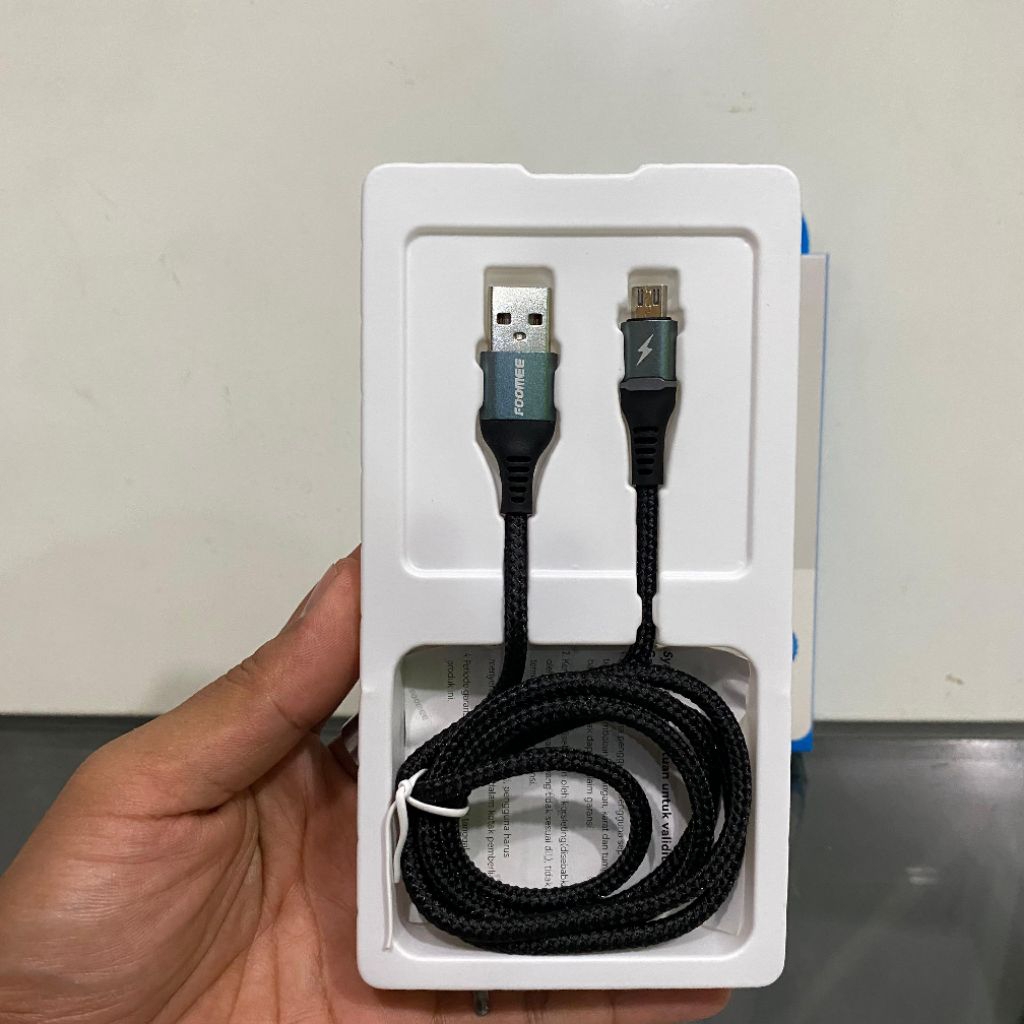 Foomee DE10 Kabel Data Micro 2.4A Fast Charging LED Indicator 1M