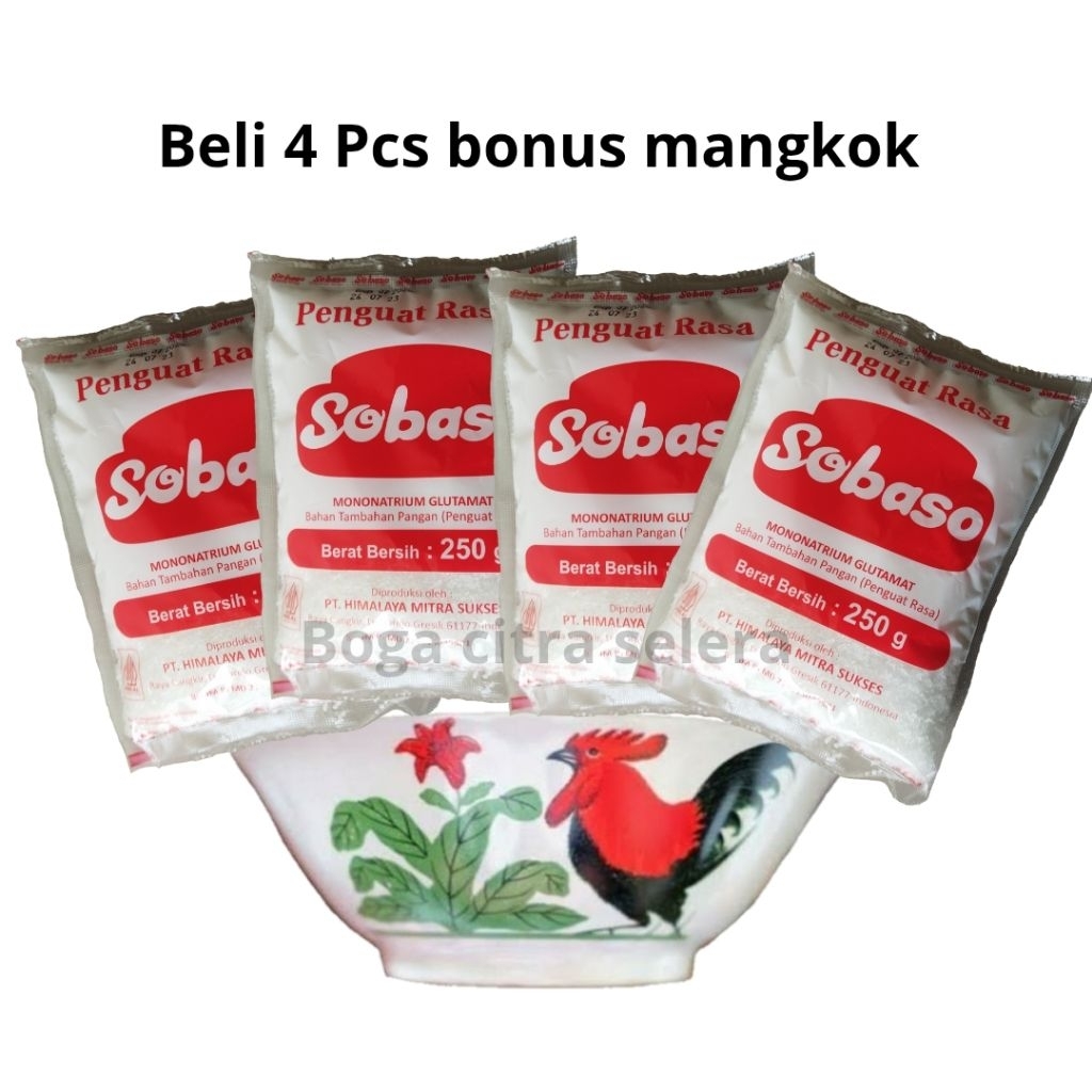 

Msg sobaso 250g x 4 Pcs free mangkok bakso