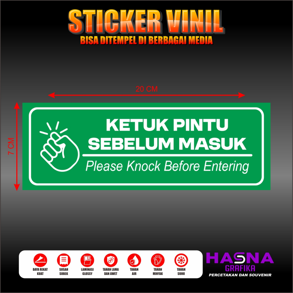 

STICKER VINIL / KETUK PINTU SEBELUM MASUK