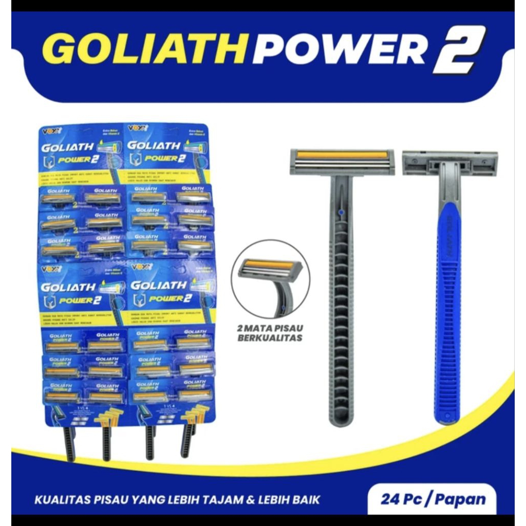 Alat Cukur Kumis Cukuran Jenggot Goliath Mata 2 Power 2 - 12 Pcs