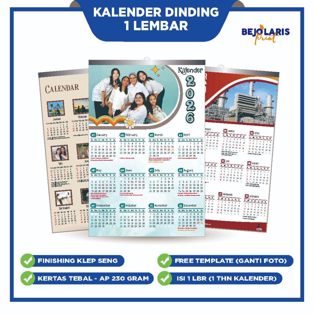 

Kalender 2026 Lengkap Kalender Dinding Custom Kalender 12 Bulan Kalender 1 Lembar Kalender Poster