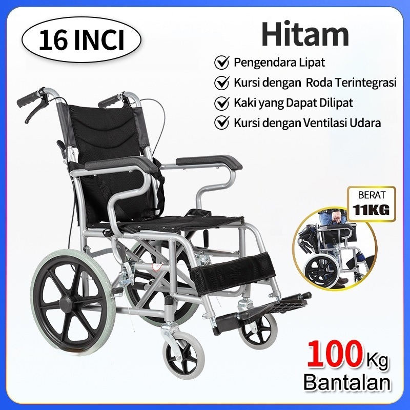 Kursi Roda Medis/Kursi Roda lansia/Kursi Roda Bisa Lipat Portable Traveling