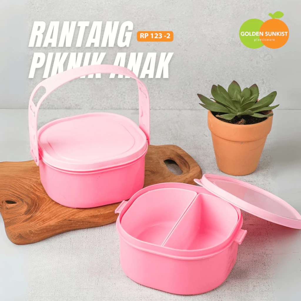 Golden Sunkist Rantang Piknik Plastik Anak Susun 2 RP 123-2 Mulya Jaya