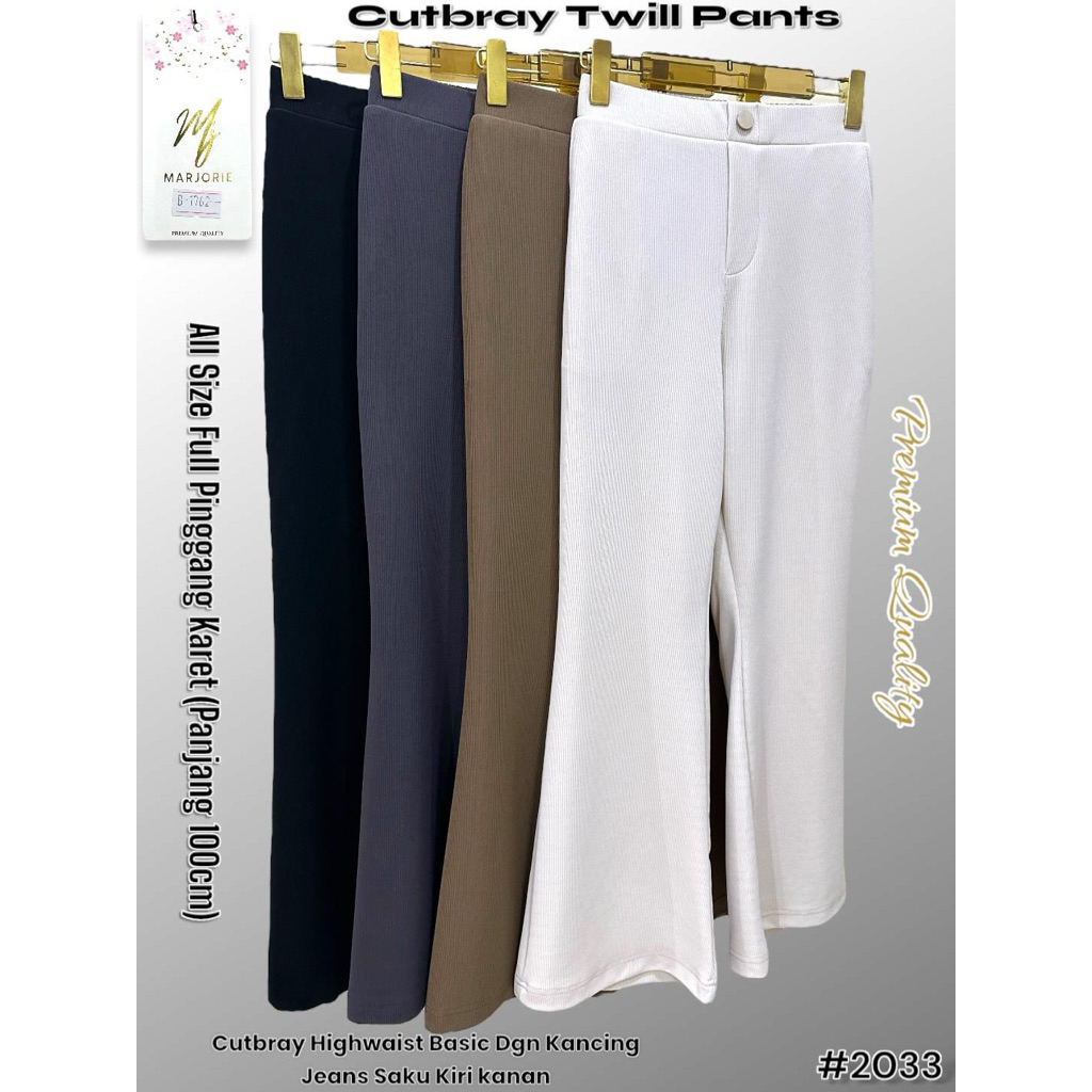 MJ Marjorie TERBARU Celana Cutbray Casual Kantor Premium Twill Pants Knit