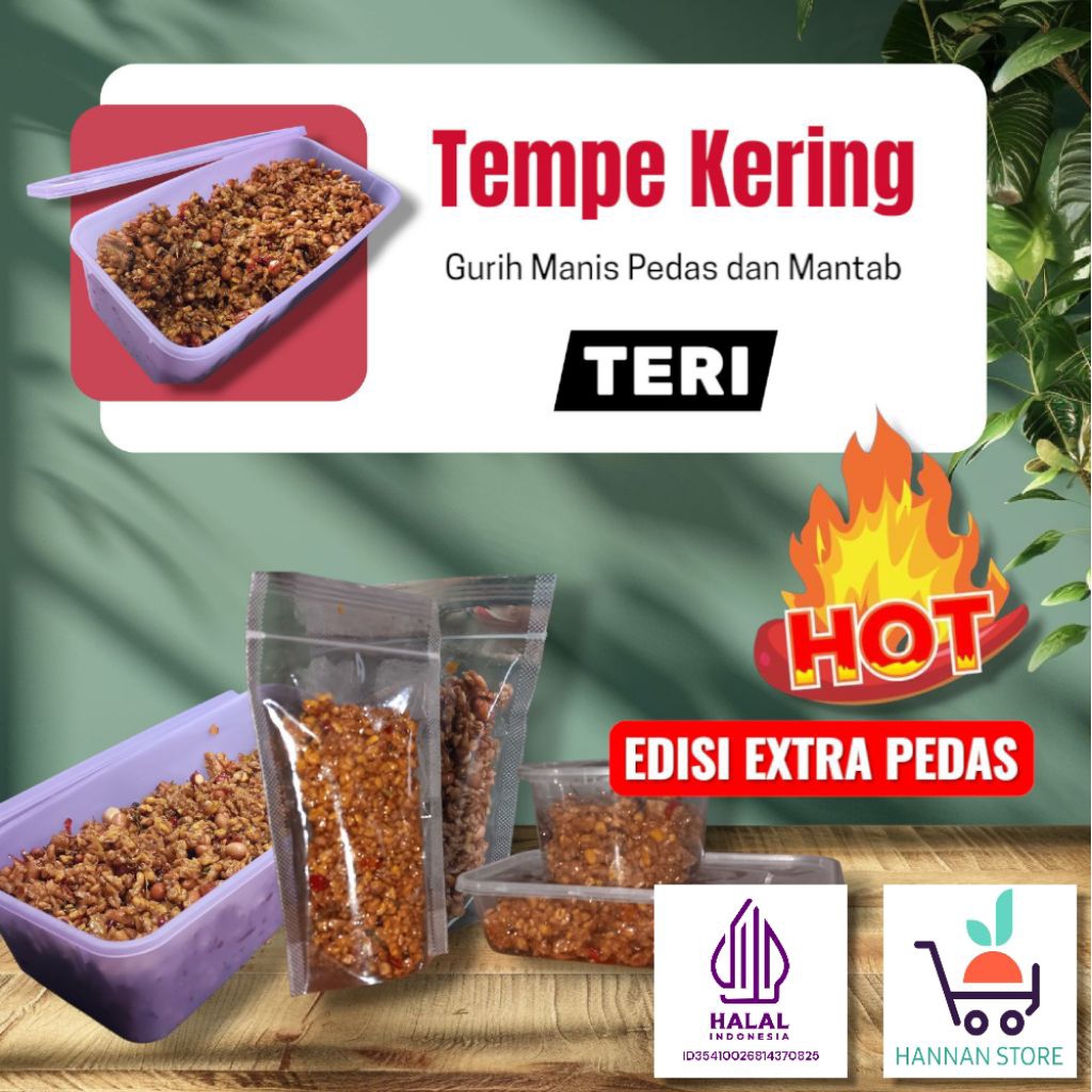 

Tempe Kering extra pedas varian Teri