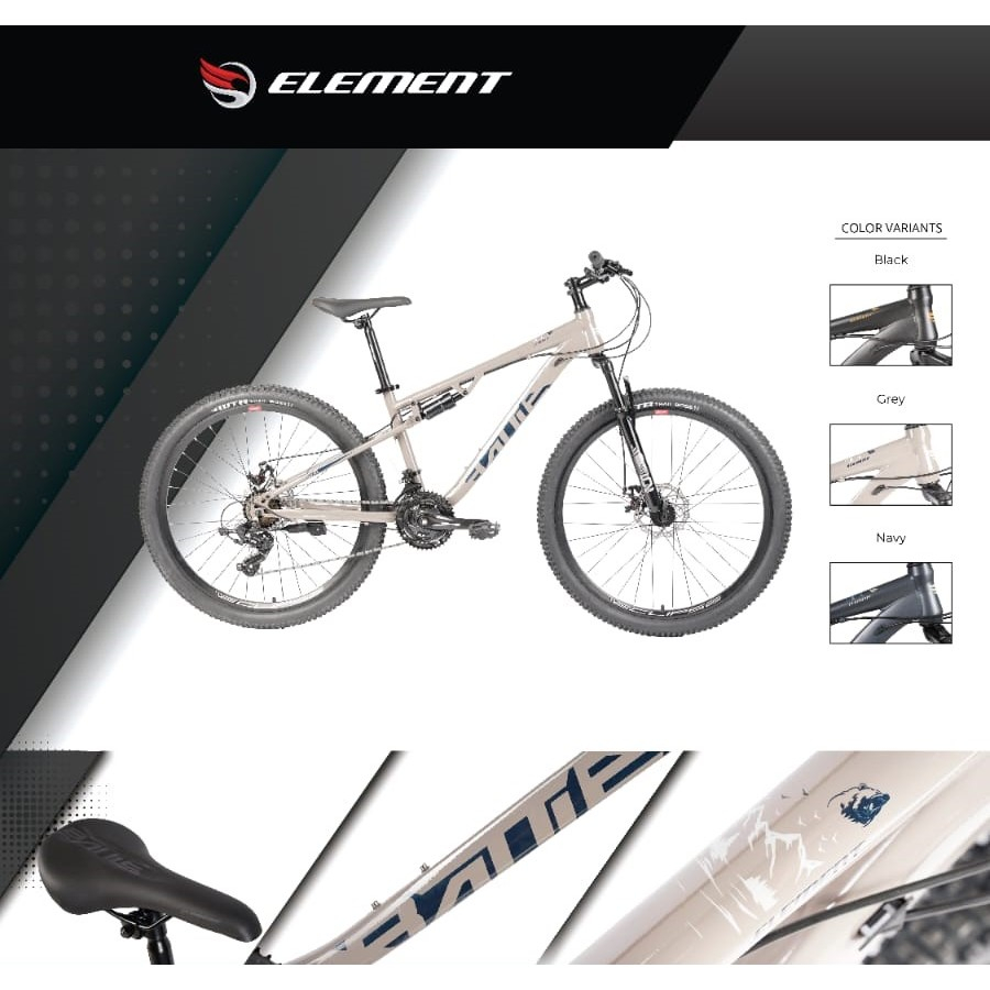 Sepeda Gunung 27,5" ELEMENT BATTLE FULL SUSPENSION 24 Speed - Disc Brake
