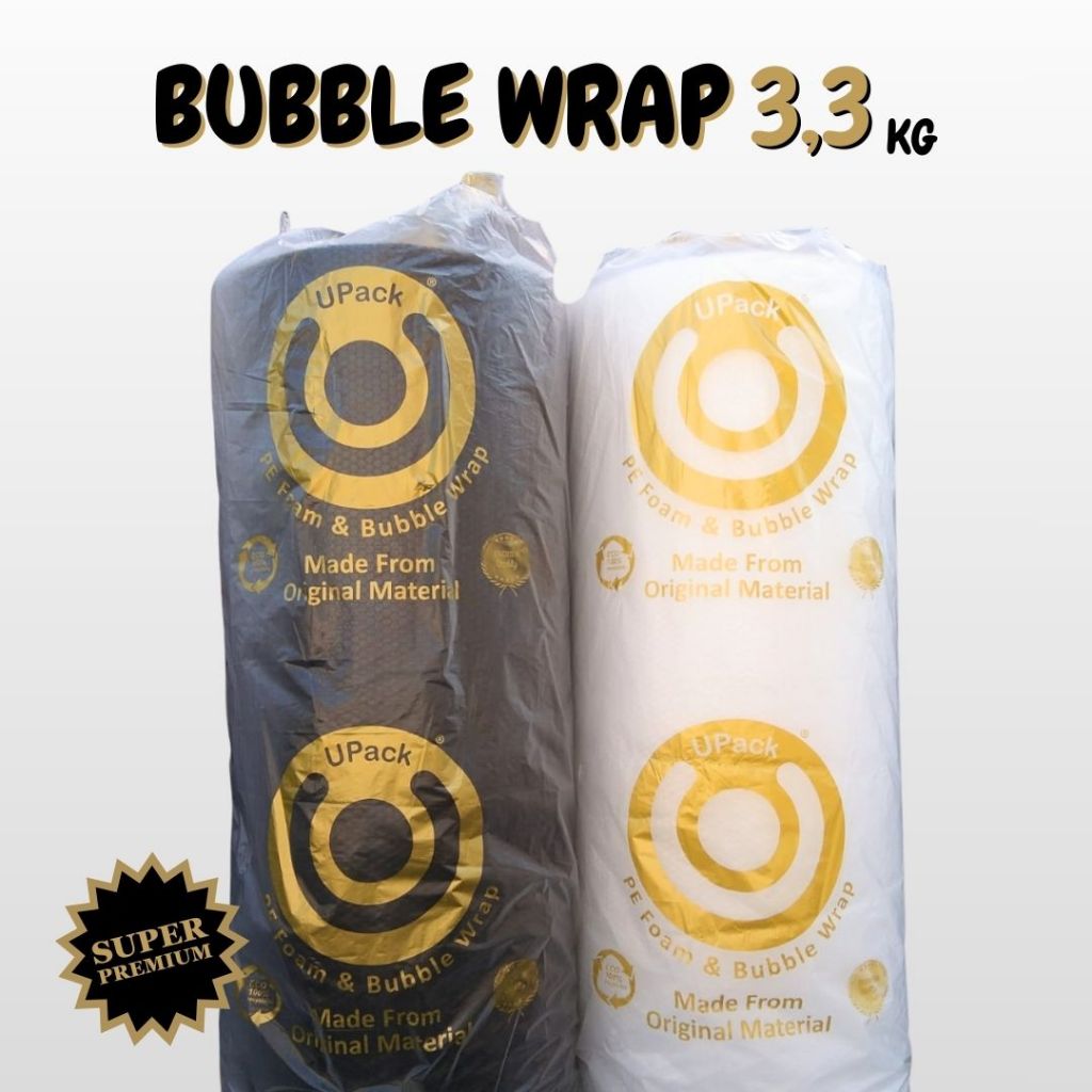 

Bubble Wrap Upack Bening & Hitam 3,3 kg x 125 cm x 50 meter