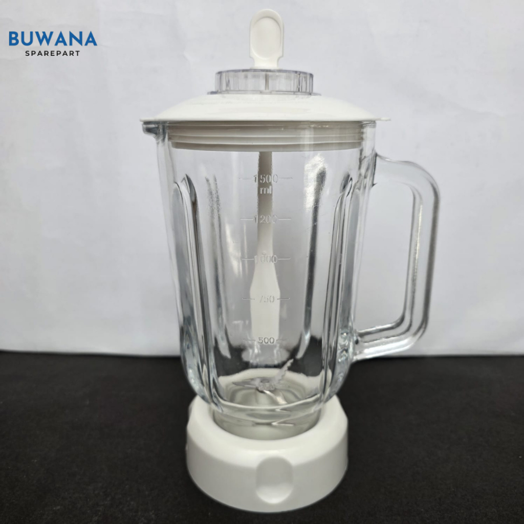 Fullset Gelas KACA + Pisau Jus Blender Philips HR 2815 2810 Model Lama Jadul KACA