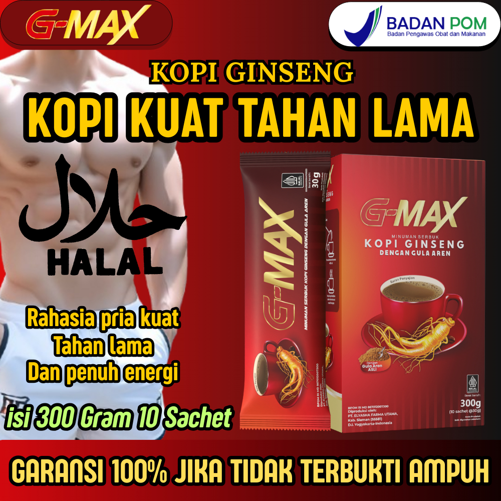 

KOPI GMAX - Kopi Herbal Stamina Pria Kuat Tahan Lebih Lama 100% Original Bpom