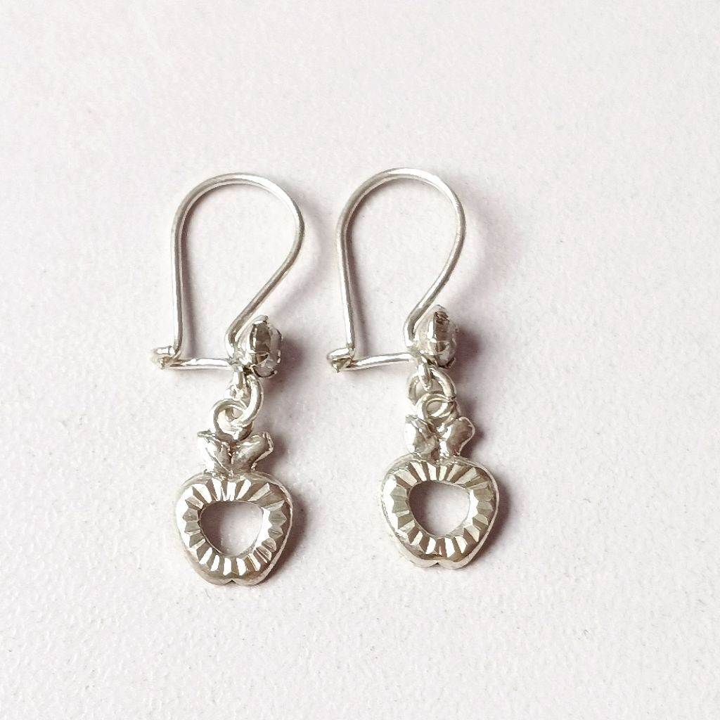 Anting Perak Anak/Anting Anak/Anting Perak Model Gantung/Anting Apel/Perak 925/Lapis Emas Putih