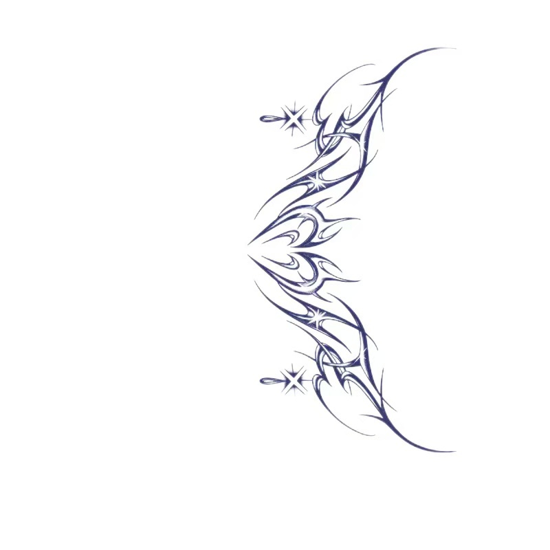 Tato strip panjang. Tato temporer. Tinta buah. Tahan air. Tujuh hari.