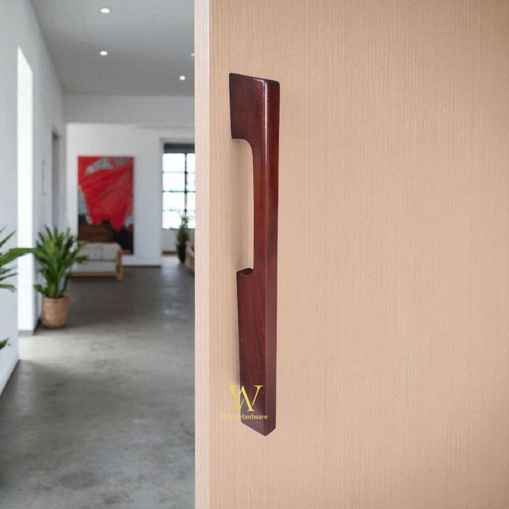 Handle Pintu Kayu Jati Solid Minimalis Panjang 60 cm 2 Pcs