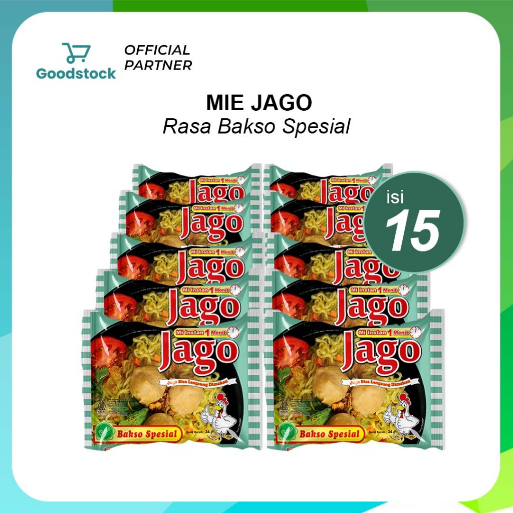 

[HEMAT 15PCS] MIE JAGO Rasa Bakso 34g - Mie Instant Viral Enak dan Praktis Rasa Bakso Special