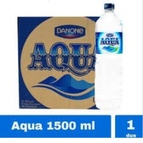

Air Aqua 1500 ml, air mineral 1 dus isi 12 botol