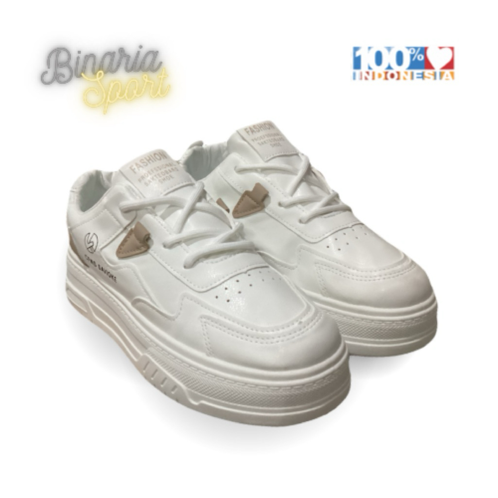Sepatu Sneakers Tinggi Perempuan Fashion Warna Putih Origiinal