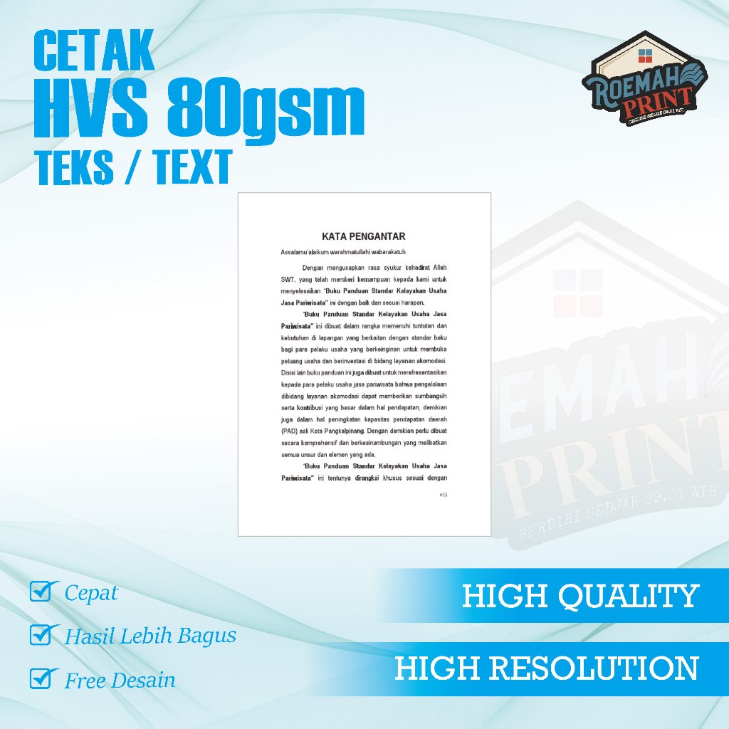 

PRINT HITAM PUTIH KERTAS HVS 80 GSM_TEKS/TULISAN