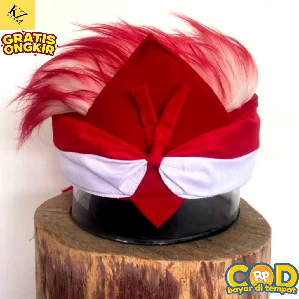 Udeng Merah Putih Rambut Palsu Edisi Kemerdekaan Gratis Ongkir Udeng Bali Merah Putih