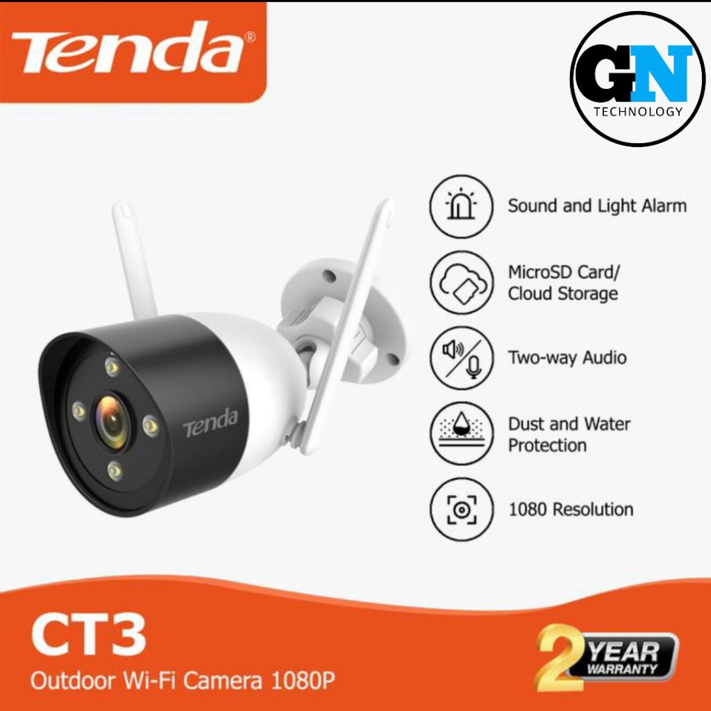 Tenda CT3 1080P Outdoor Wi-Fi Camera Wifi Jam Wireless Kamera Cctv Kamera Wireless Jam Wifi Cctv