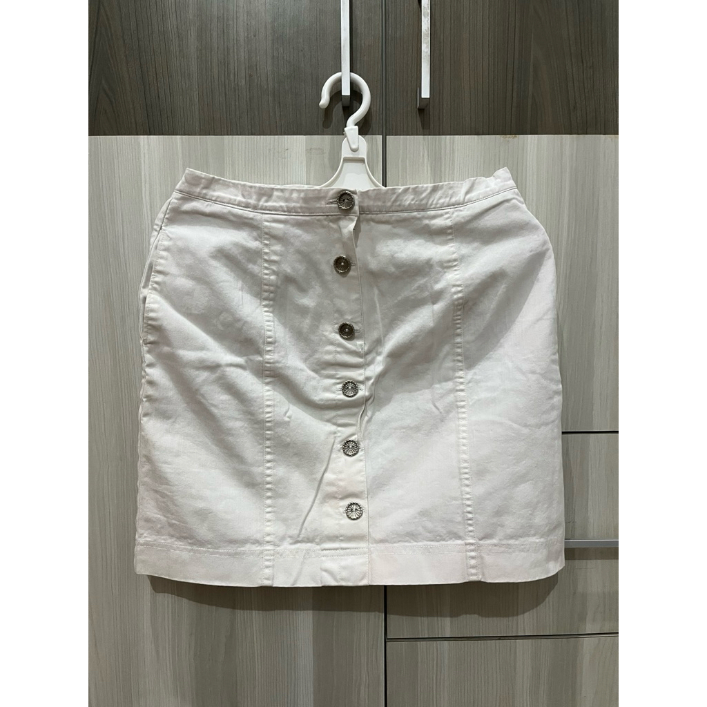Preloved Rok Pendek Jeans Putih