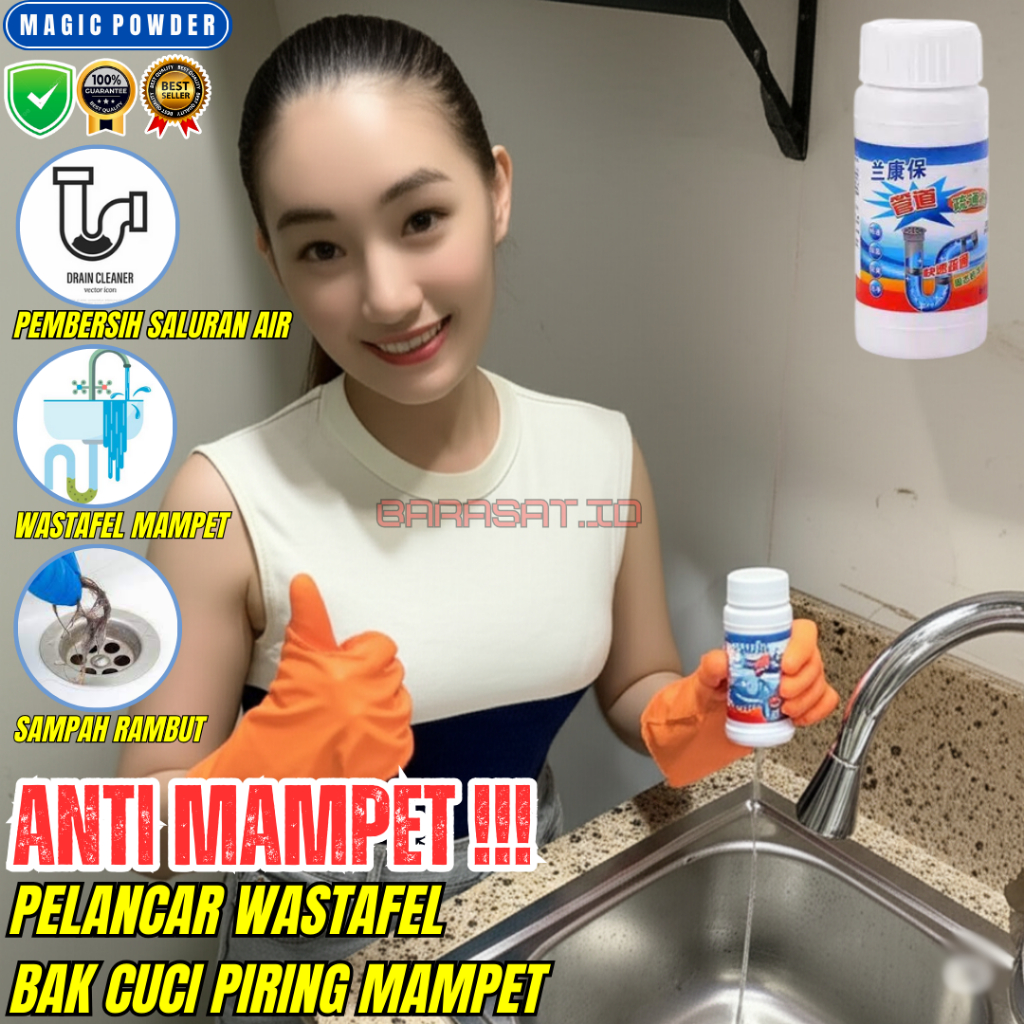 bubuk penghancur lemak dan kotoran di saluran air serbuk ampuh atasi wc kloset dan wastafel mampet