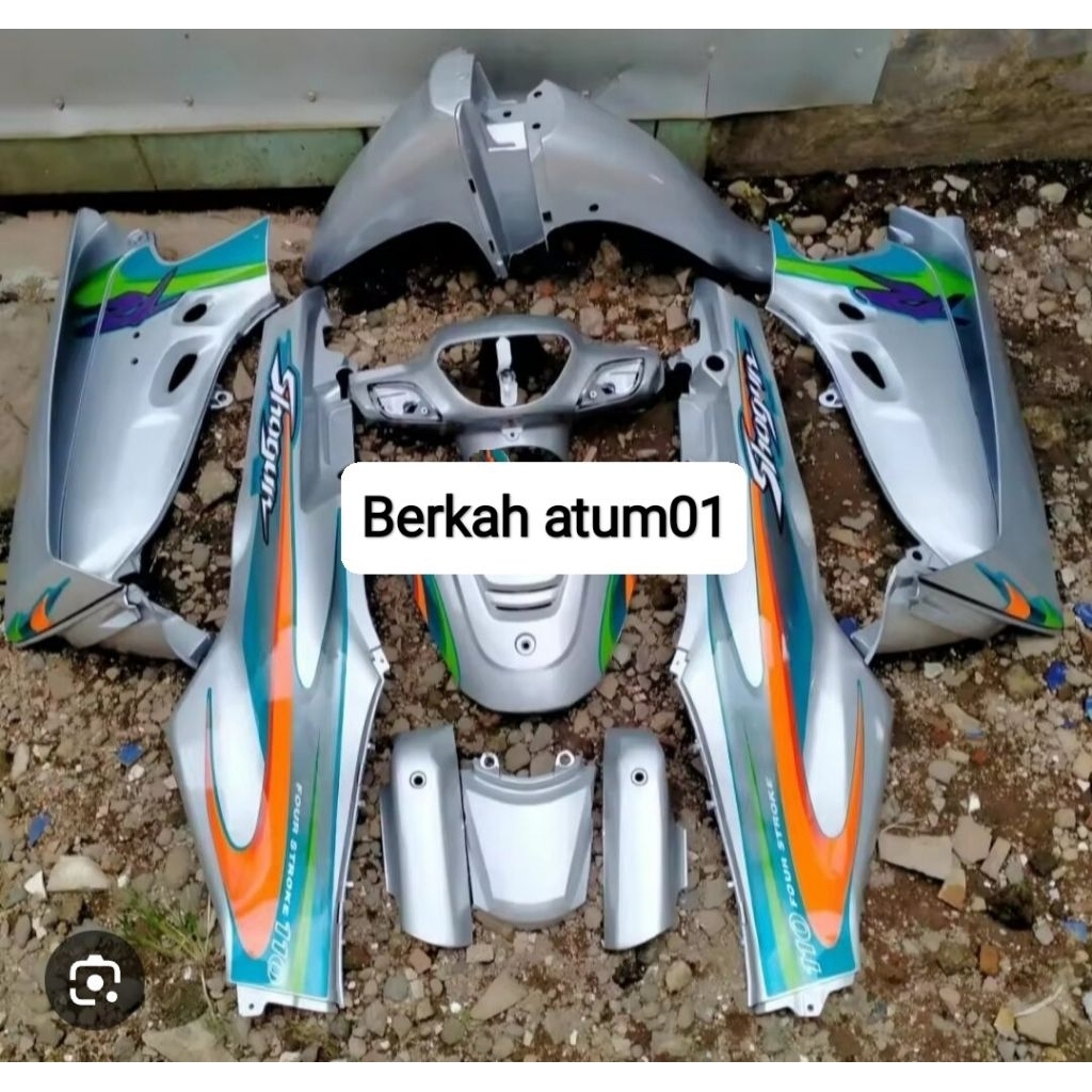 Cover body full set  shogun 110 warna silver