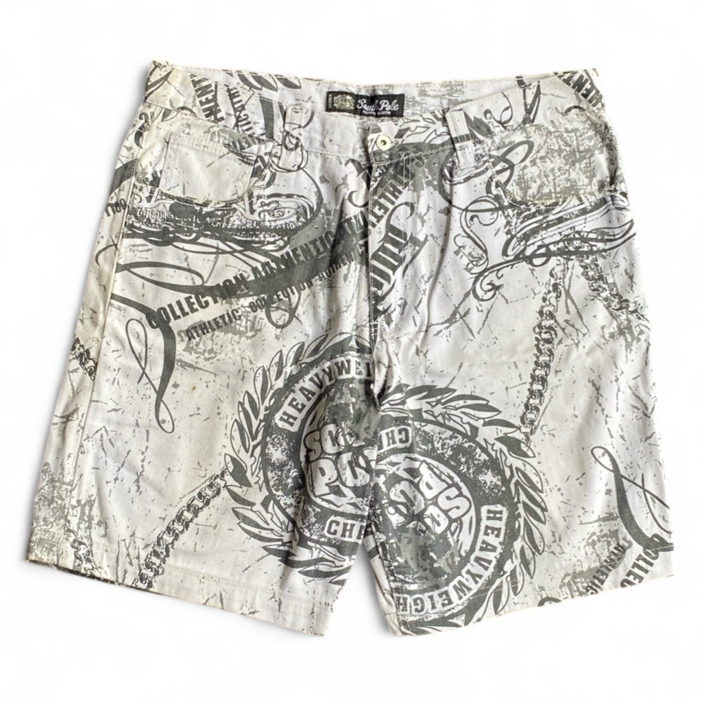 Southpole Tribal Baggy Jorts Y2K White second