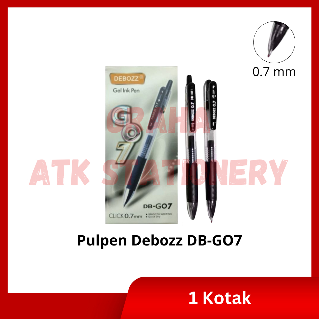 

[1 Kotak] Pulpen Cetek Debozz DB-GO7 / Retractable Gel Pen 0.7mm Debozz DB-GO7