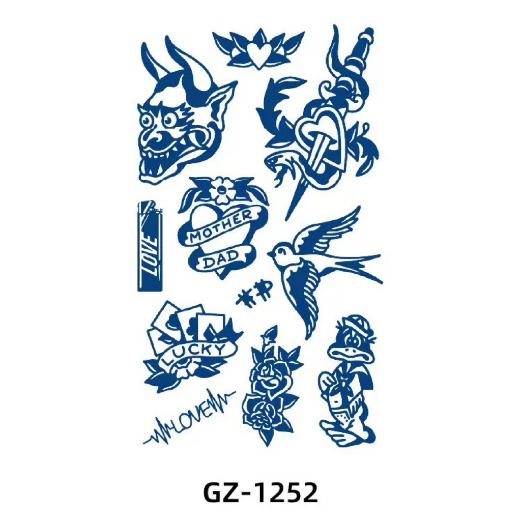 Medan tatto semi permanen temporer motif oldscool tatto temporary